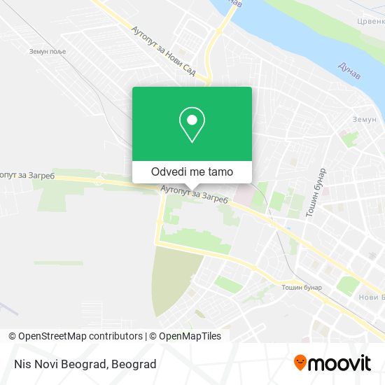 Nis Novi Beograd mapa