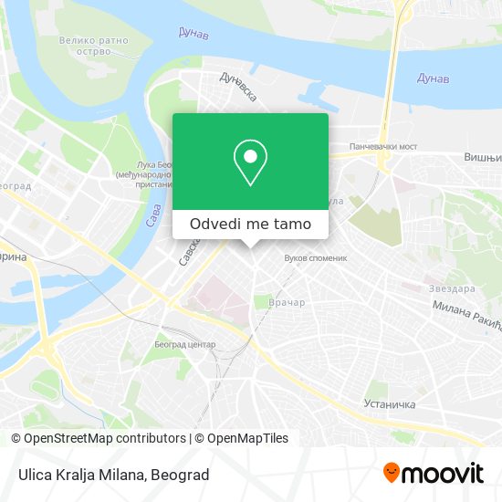 Ulica Kralja Milana mapa