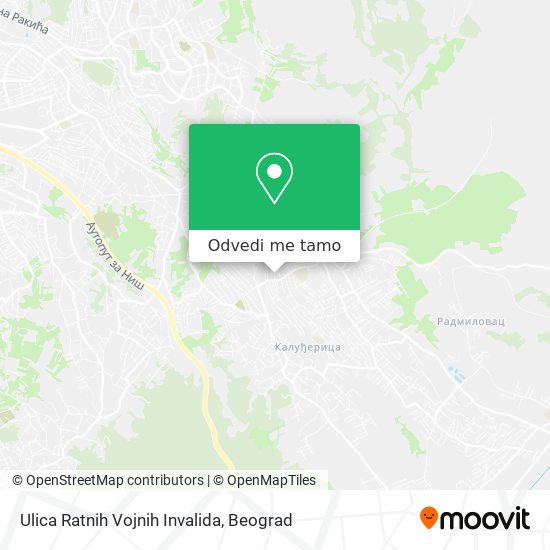 Ulica Ratnih Vojnih Invalida mapa