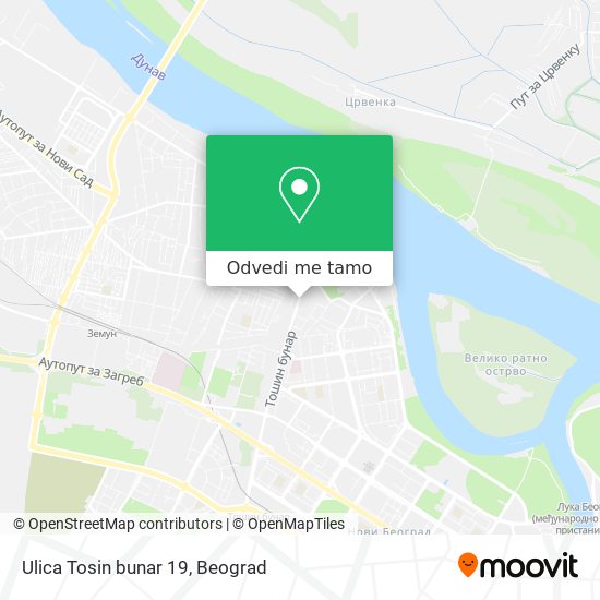 Ulica Tosin bunar 19 mapa