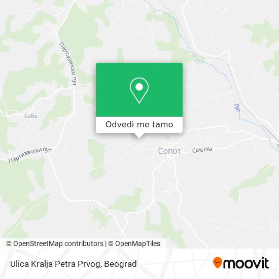 Ulica Kralja Petra Prvog mapa