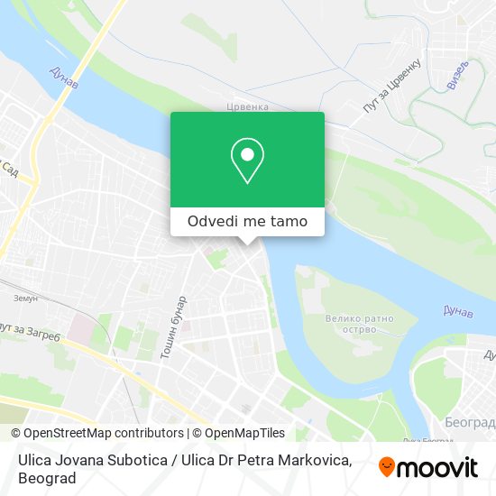 Ulica Jovana Subotica / Ulica Dr Petra Markovica mapa
