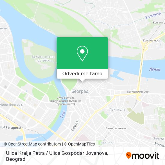 Ulica Kralja Petra / Ulica Gospodar Jovanova mapa