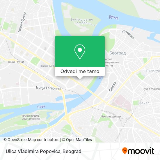 Ulica Vladimira Popovica mapa