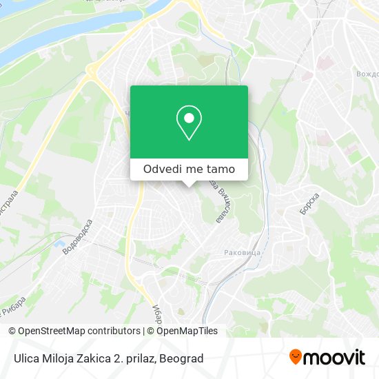 Ulica Miloja Zakica 2. prilaz mapa