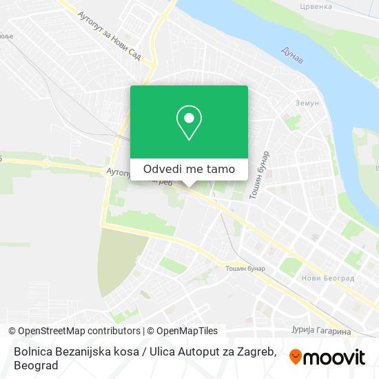 Bolnica Bezanijska kosa / Ulica Autoput za Zagreb mapa