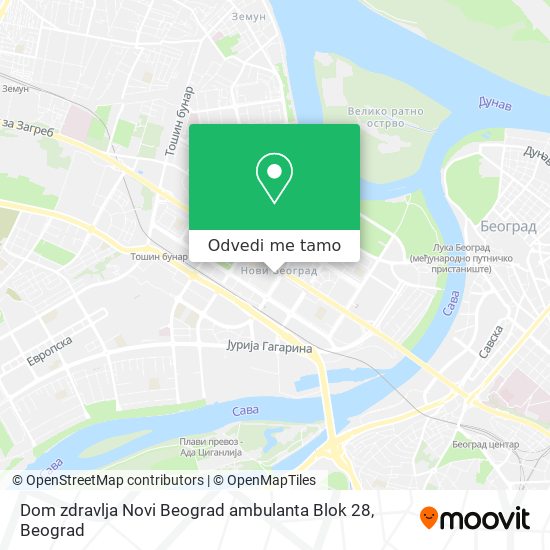 Dom zdravlja Novi Beograd ambulanta Blok 28 mapa