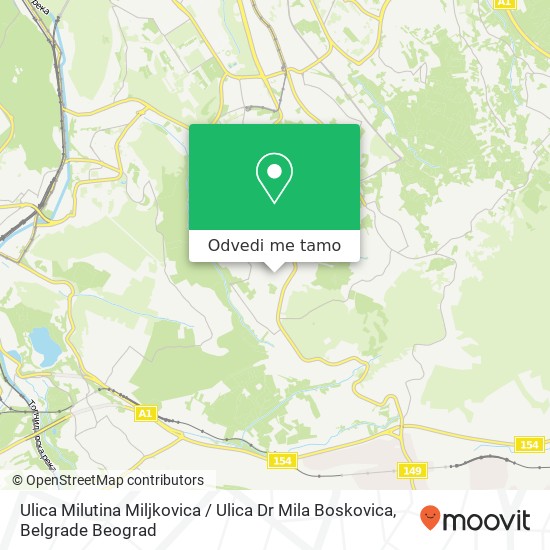 Ulica Milutina Miljkovica / Ulica Dr Mila Boskovica mapa