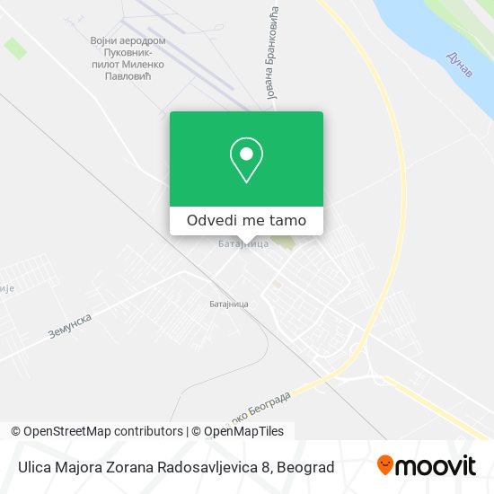 Ulica Majora Zorana Radosavljevica 8 mapa