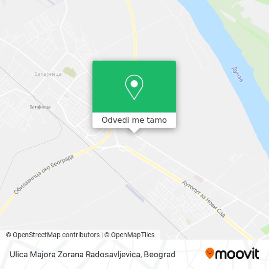 Ulica Majora Zorana Radosavljevica mapa