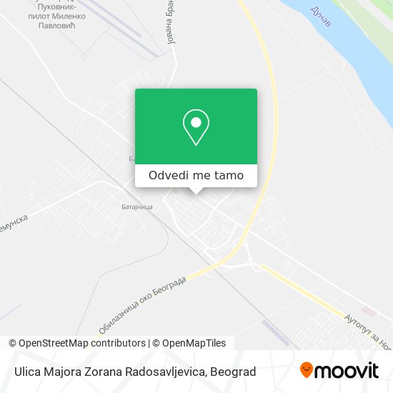 Ulica Majora Zorana Radosavljevica mapa