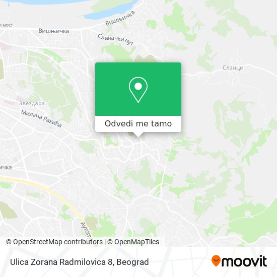 Ulica Zorana Radmilovica 8 mapa