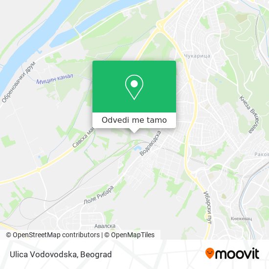 Ulica Vodovodska mapa