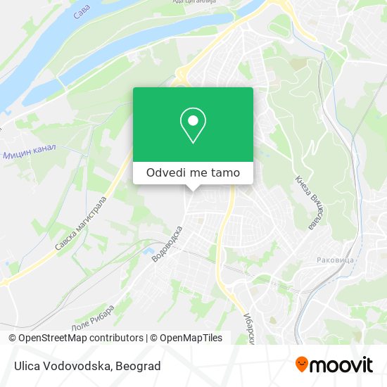 Ulica Vodovodska mapa