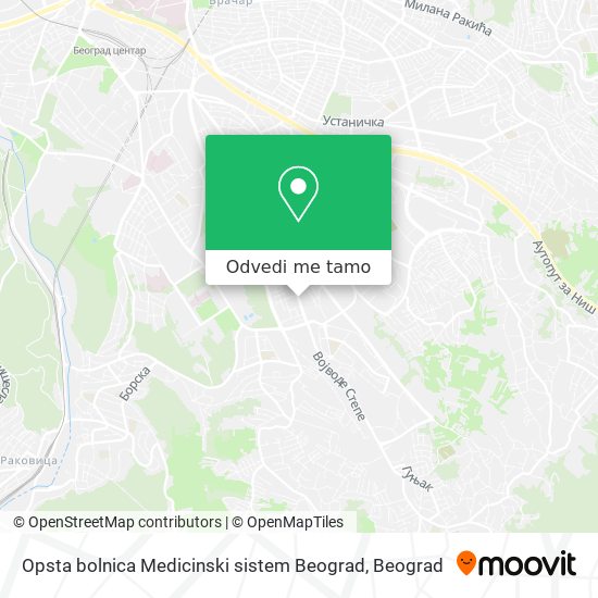 Opsta bolnica Medicinski sistem Beograd mapa