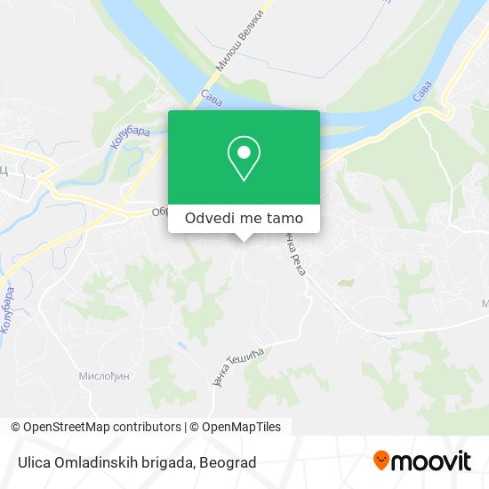 Ulica Omladinskih brigada mapa