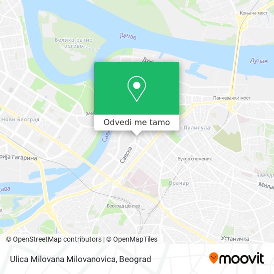 Ulica Milovana Milovanovica mapa