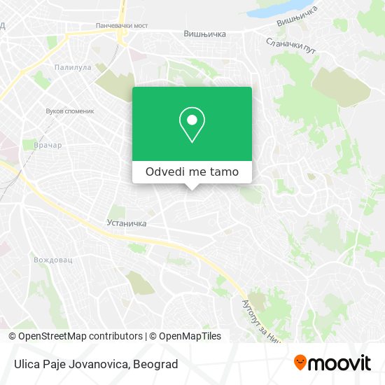 Ulica Paje Jovanovica mapa