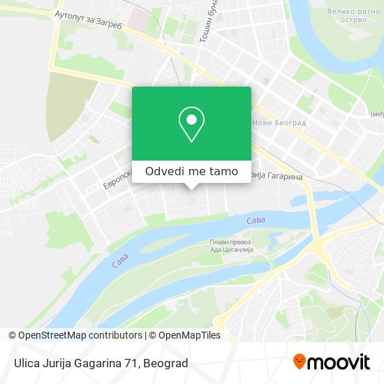 Ulica Jurija Gagarina 71 mapa