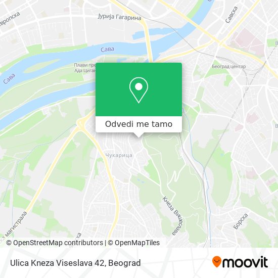 Ulica Kneza Viseslava 42 mapa