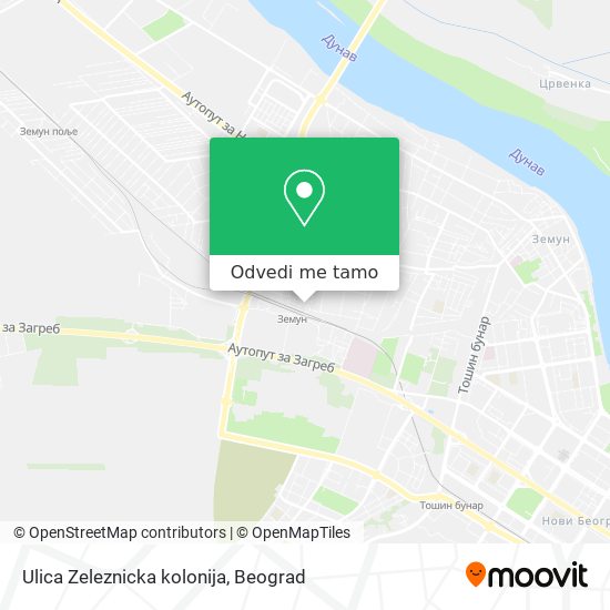 Ulica Zeleznicka kolonija mapa