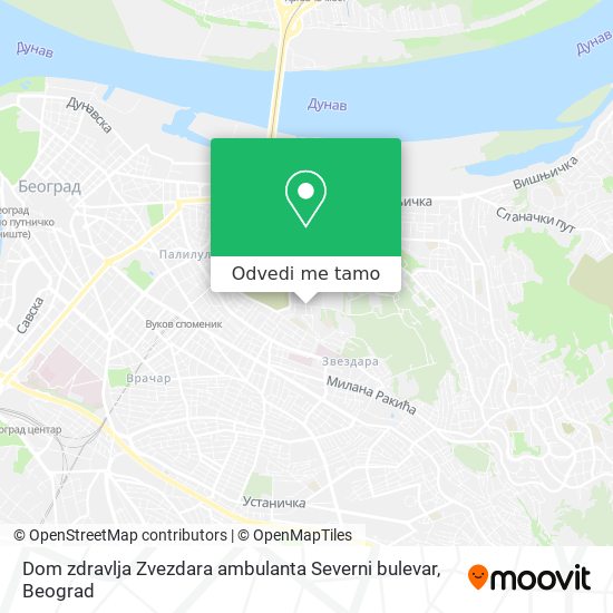 Dom zdravlja Zvezdara ambulanta Severni bulevar mapa