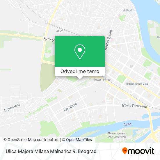 Ulica Majora Milana Malnarica 9 mapa