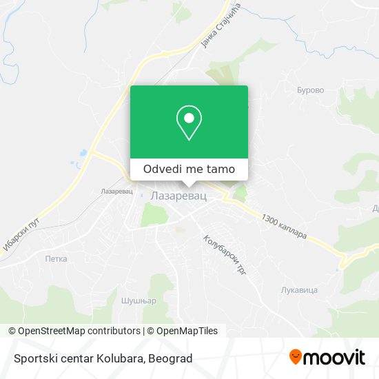 Sportski centar Kolubara mapa