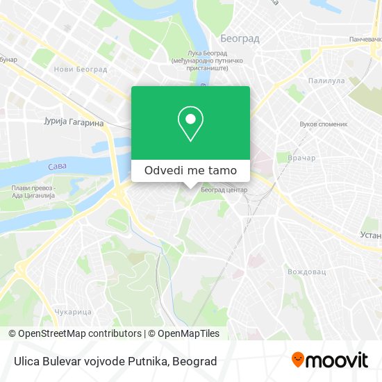 Ulica Bulevar vojvode Putnika mapa