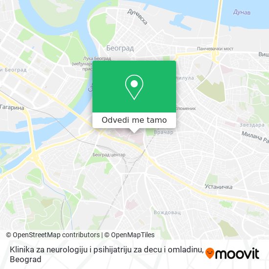 Klinika za neurologiju i psihijatriju za decu i omladinu mapa