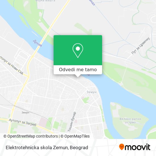 Elektrotehnicka skola Zemun mapa