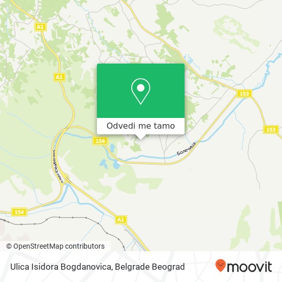 Ulica Isidora Bogdanovica mapa