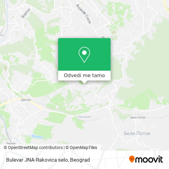 Bulevar JNA-Rakovica selo mapa