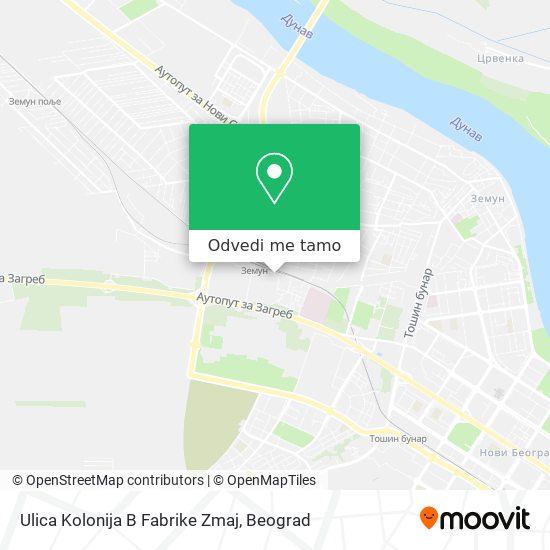 Ulica Kolonija B Fabrike Zmaj mapa