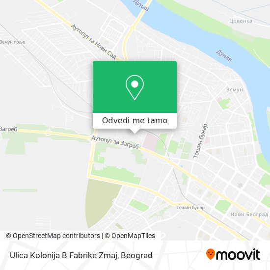 Ulica Kolonija B Fabrike Zmaj mapa