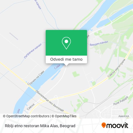 Riblji etno restoran Mika Alas mapa