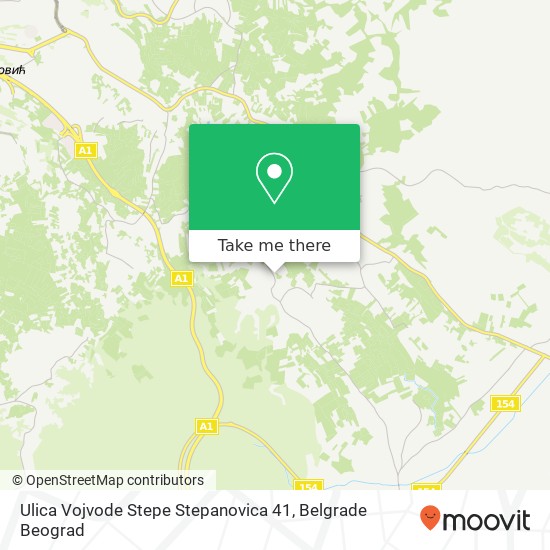 Ulica Vojvode Stepe Stepanovica 41 mapa