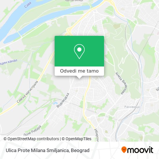 Ulica Prote Milana Smiljanica mapa