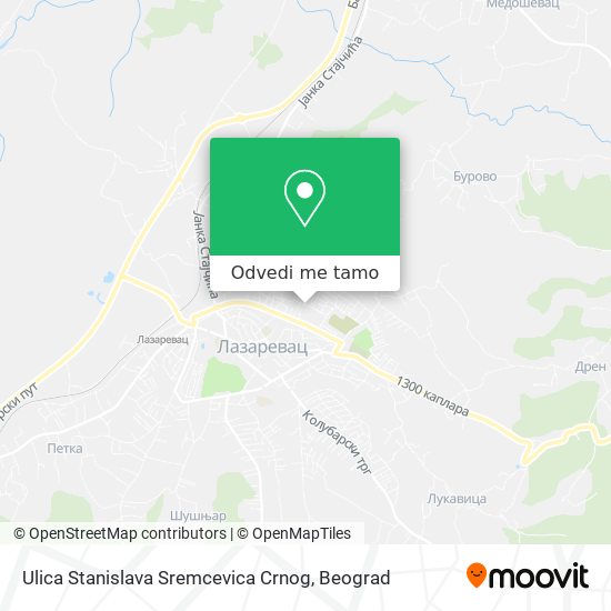 Ulica Stanislava Sremcevica Crnog mapa