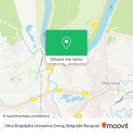 Ulica Bogoljuba Urosevica Crnog mapa