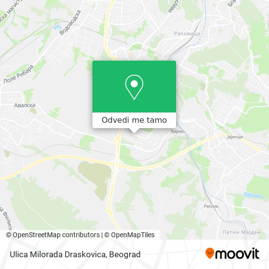 Ulica Milorada Draskovica mapa