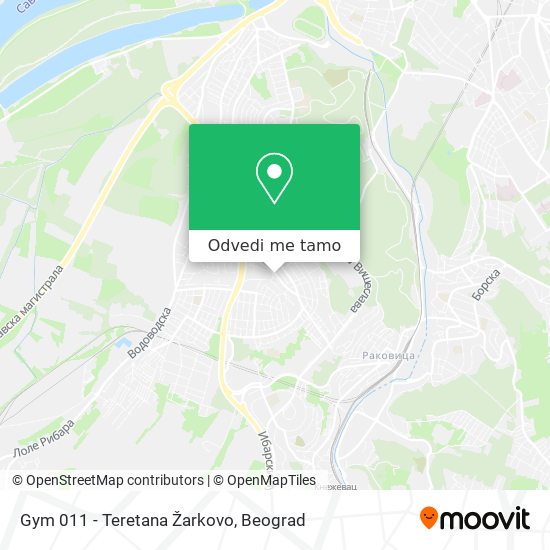 Gym 011 - Teretana Žarkovo mapa