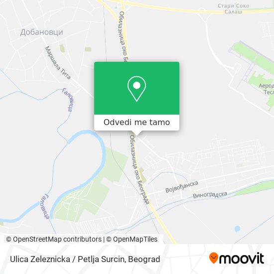 Ulica Zeleznicka / Petlja Surcin mapa