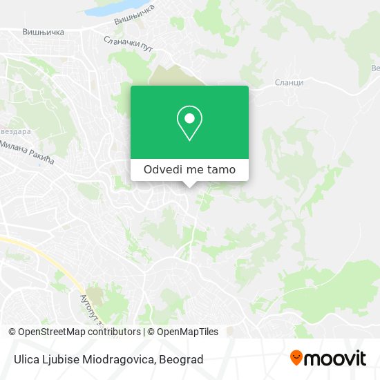 Ulica Ljubise Miodragovica mapa