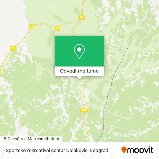 Sportsko rekreativni centar Colakovic mapa