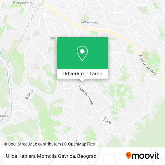 Ulica Kaplara Momcila Gavrica mapa