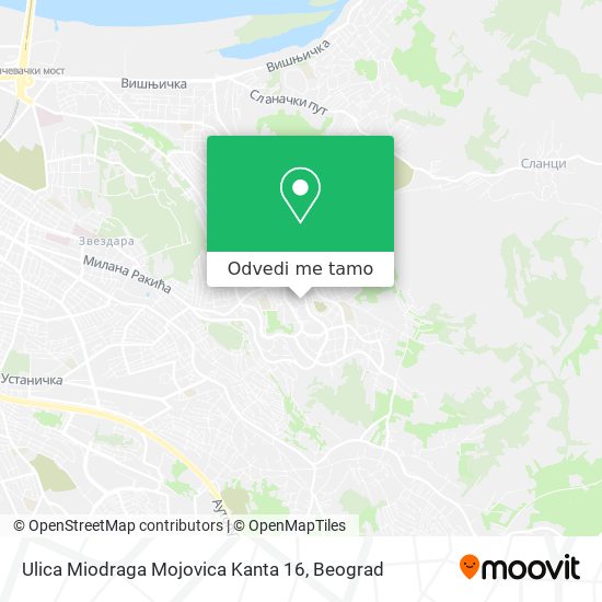 Ulica Miodraga Mojovica Kanta 16 mapa