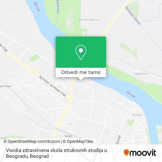 Visoka zdravstvena skola strukovnih studija u Beogradu mapa