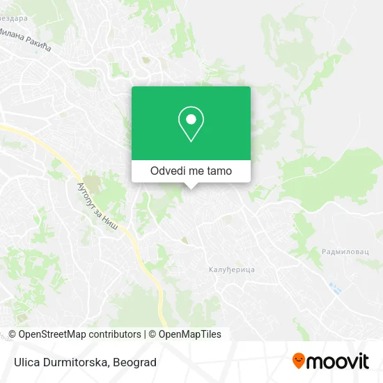 Ulica Durmitorska mapa
