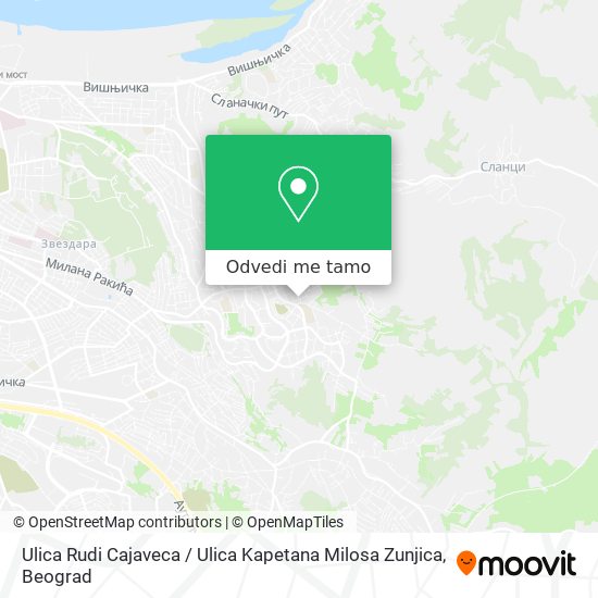 Ulica Rudi Cajaveca / Ulica Kapetana Milosa Zunjica mapa